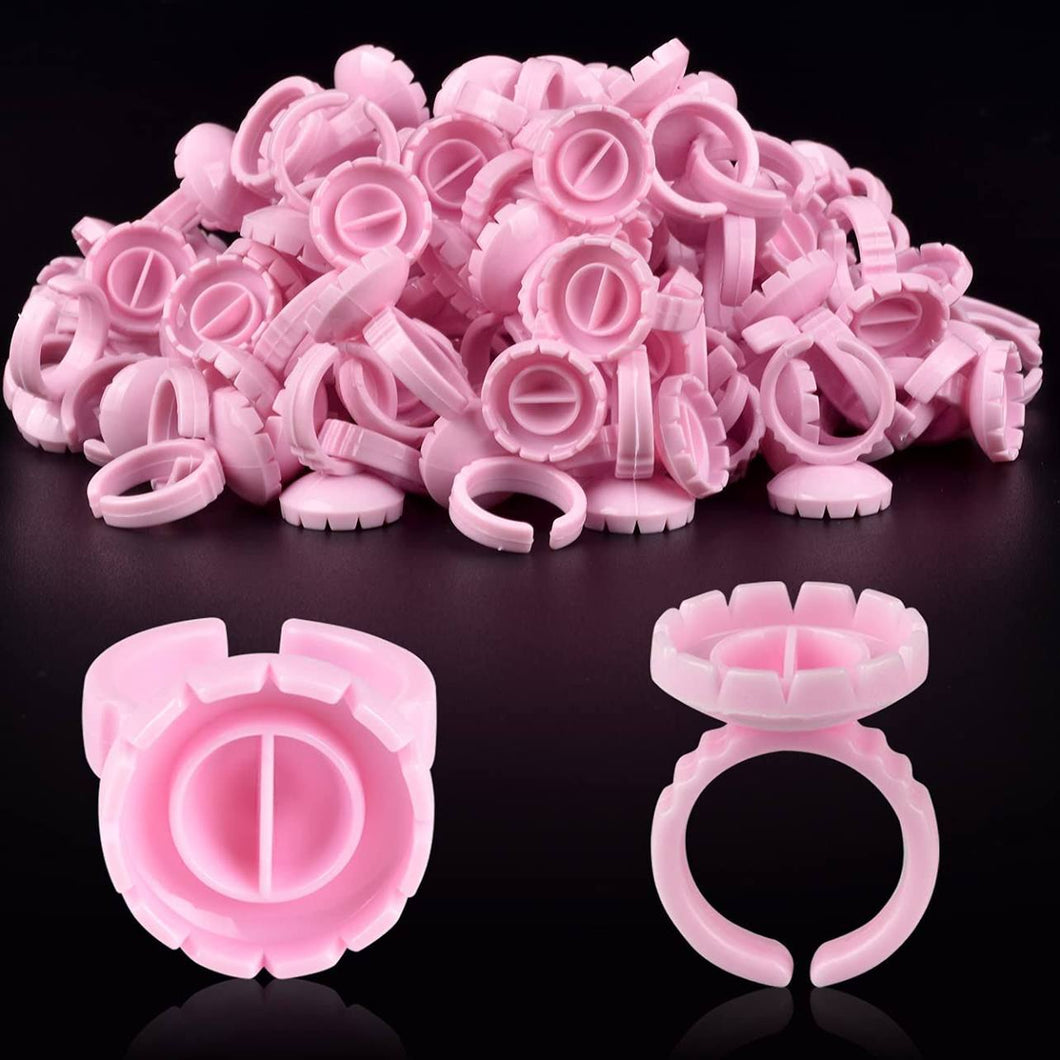 Pink Easy Fan Glue Ring 100PK